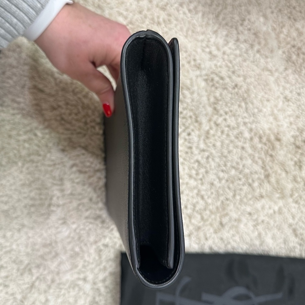 Yves Saint Laurent YSL Black on Black Clutch with Dust Bag - Picture 3 of 15